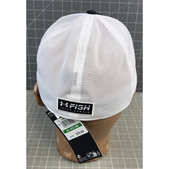 Under Armour Men’s Fish Hunter Mesh Cap L/XL Black & White - Picture 3 of 9